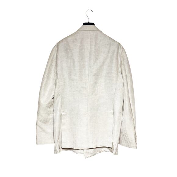 Suitsupply Linen Havana Double Breasted Slim Blazer Herringbone Beige 56 / 46 - Picture 2 of 9